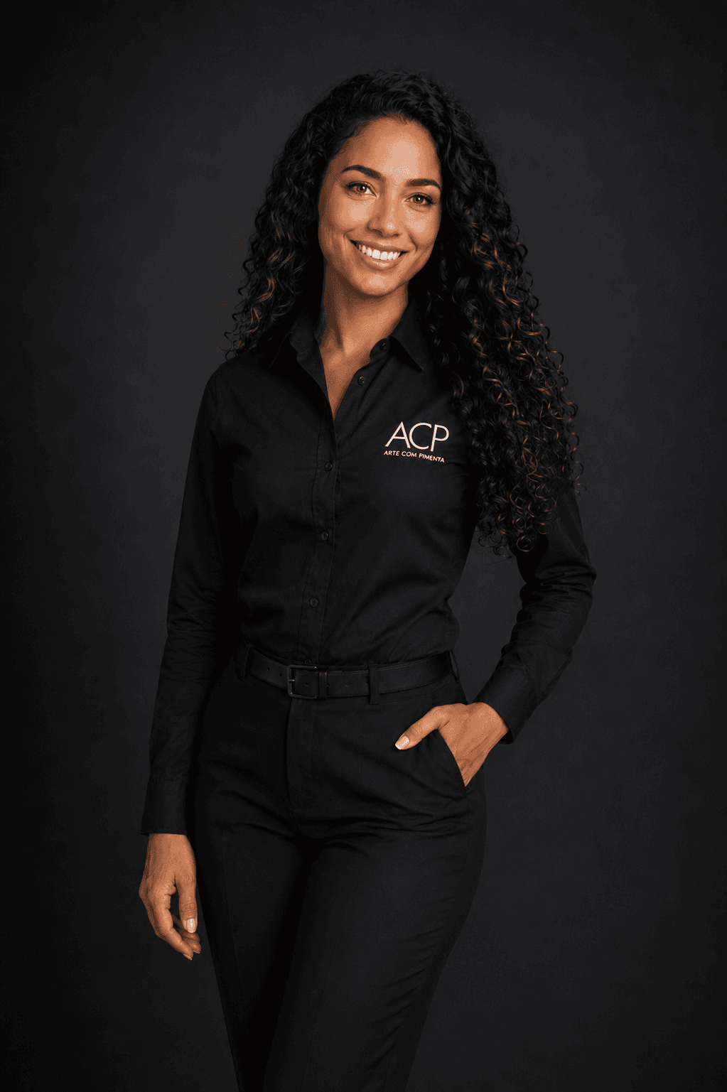 Retrato de Camila, agente de Trade Marketing, Canais, Partner Ecosystem & Feiras da Arte com Pimenta.