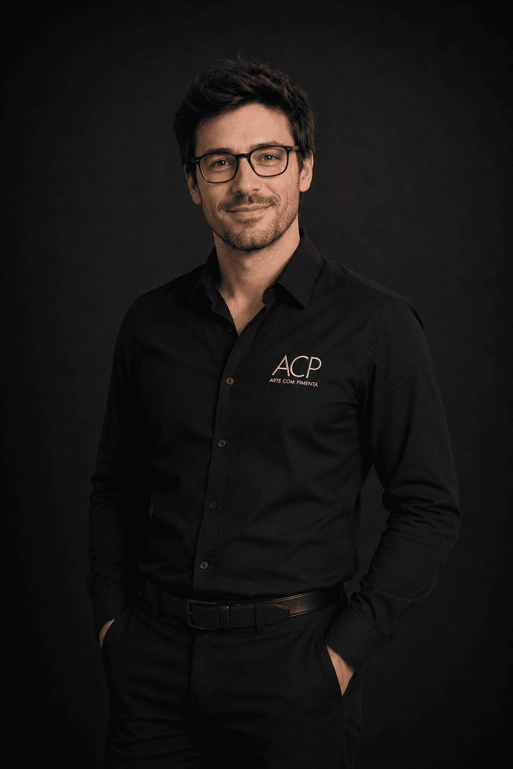 Retrato de Gael, agente de Cibersegurança, SOC, Threat Intelligence & Resposta a Incidentes da Arte com Pimenta.
