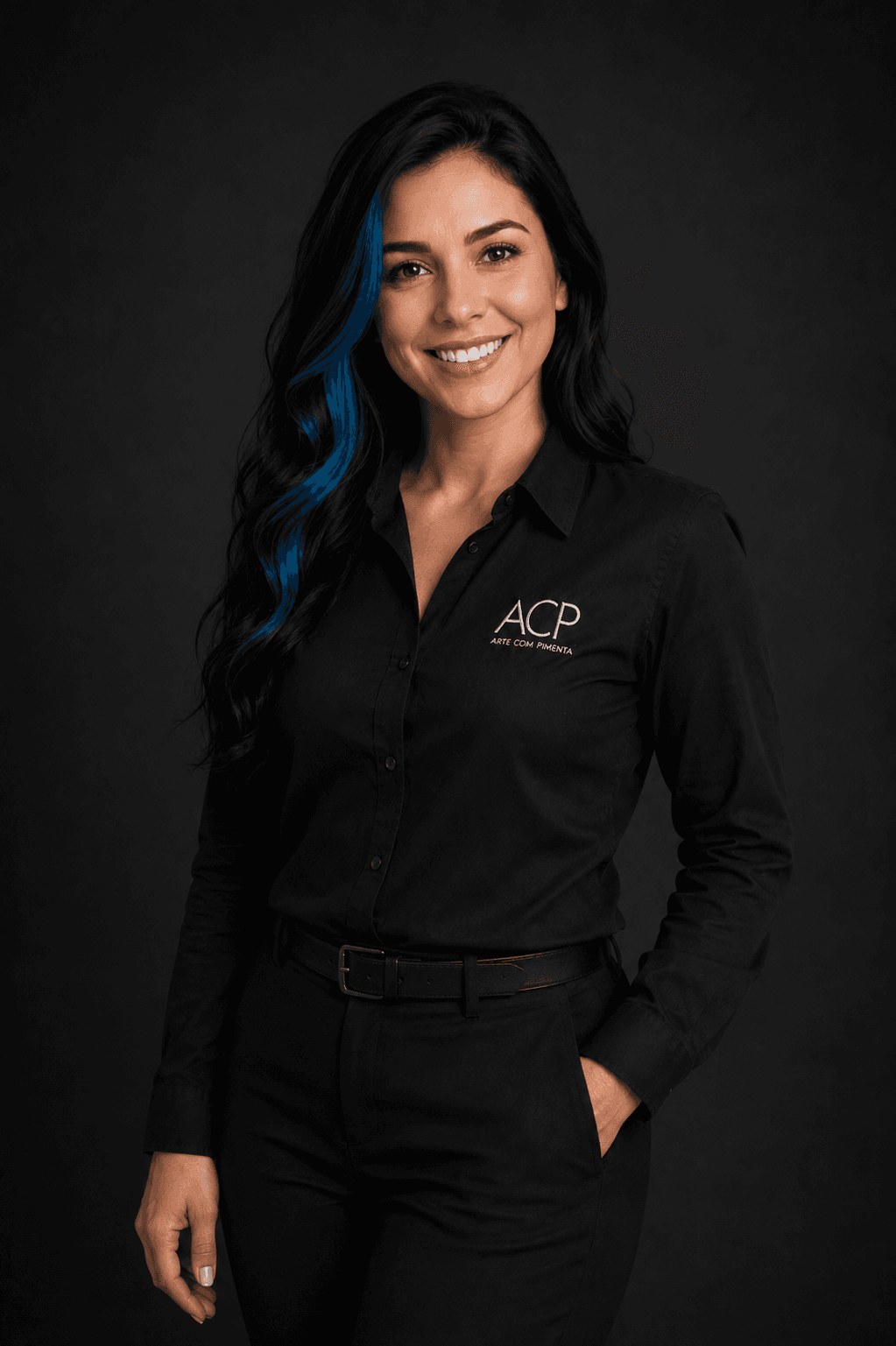 Retrato de Olívia, agente de Criativo de Performance da Arte com Pimenta.